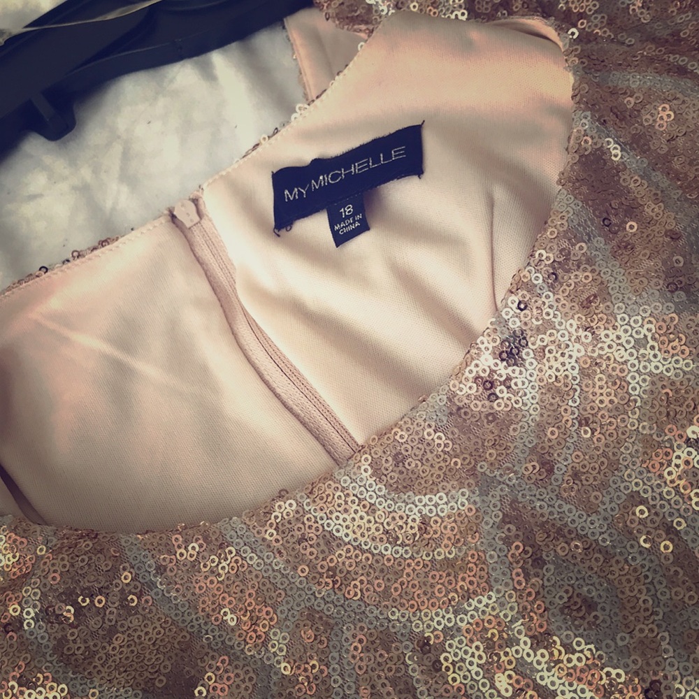 Mi Michelle 18 Júniors rose gold and silver dress